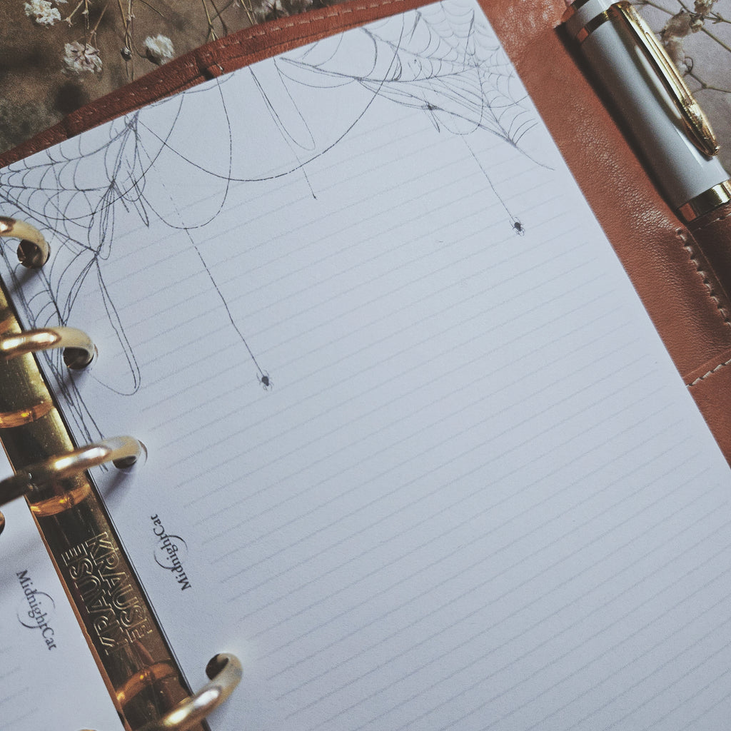 Spiderweb Notepaper | Midnight Cat Co.
