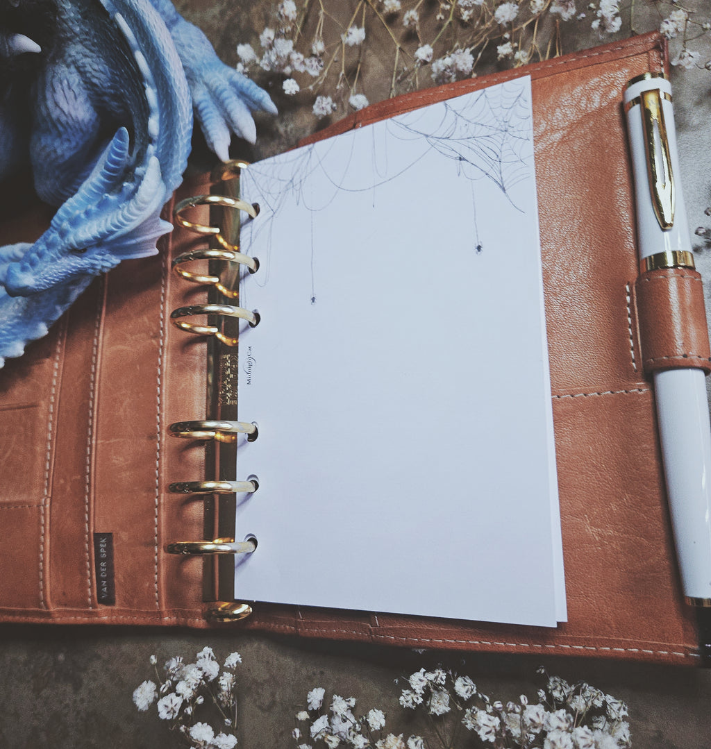 Spiderweb Notepaper | Midnight Cat Co.