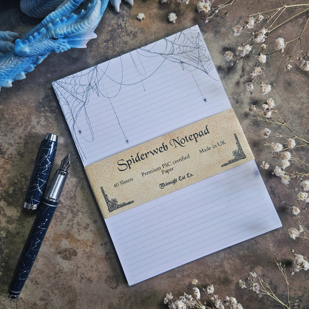 Spiderweb Gothic B6 Notepad