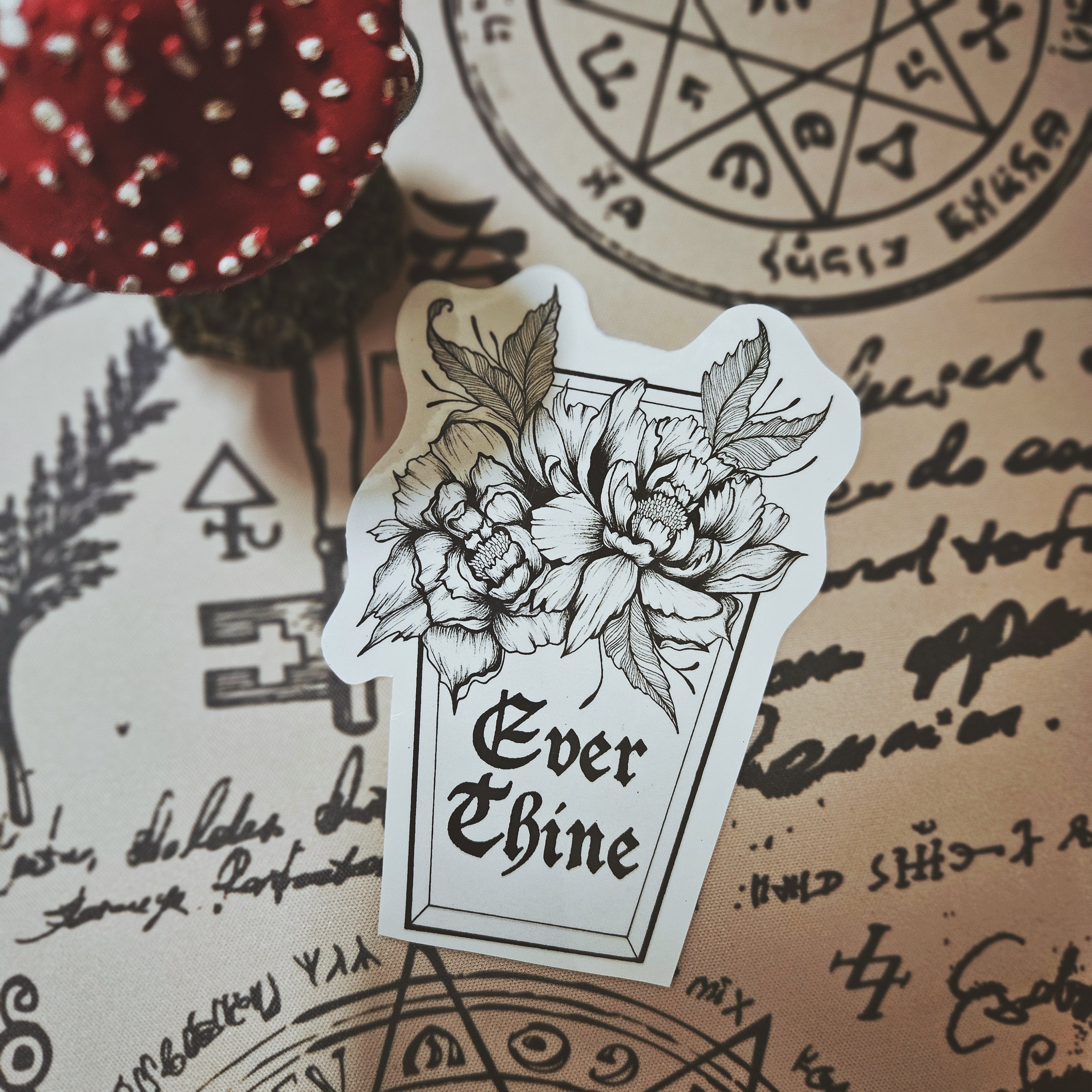 Floral Coffin Sticker