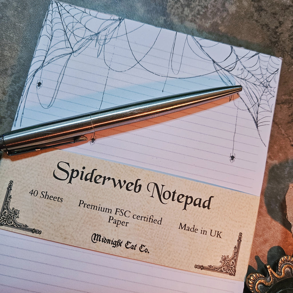 Spiderweb Gothic B6 Notepad
