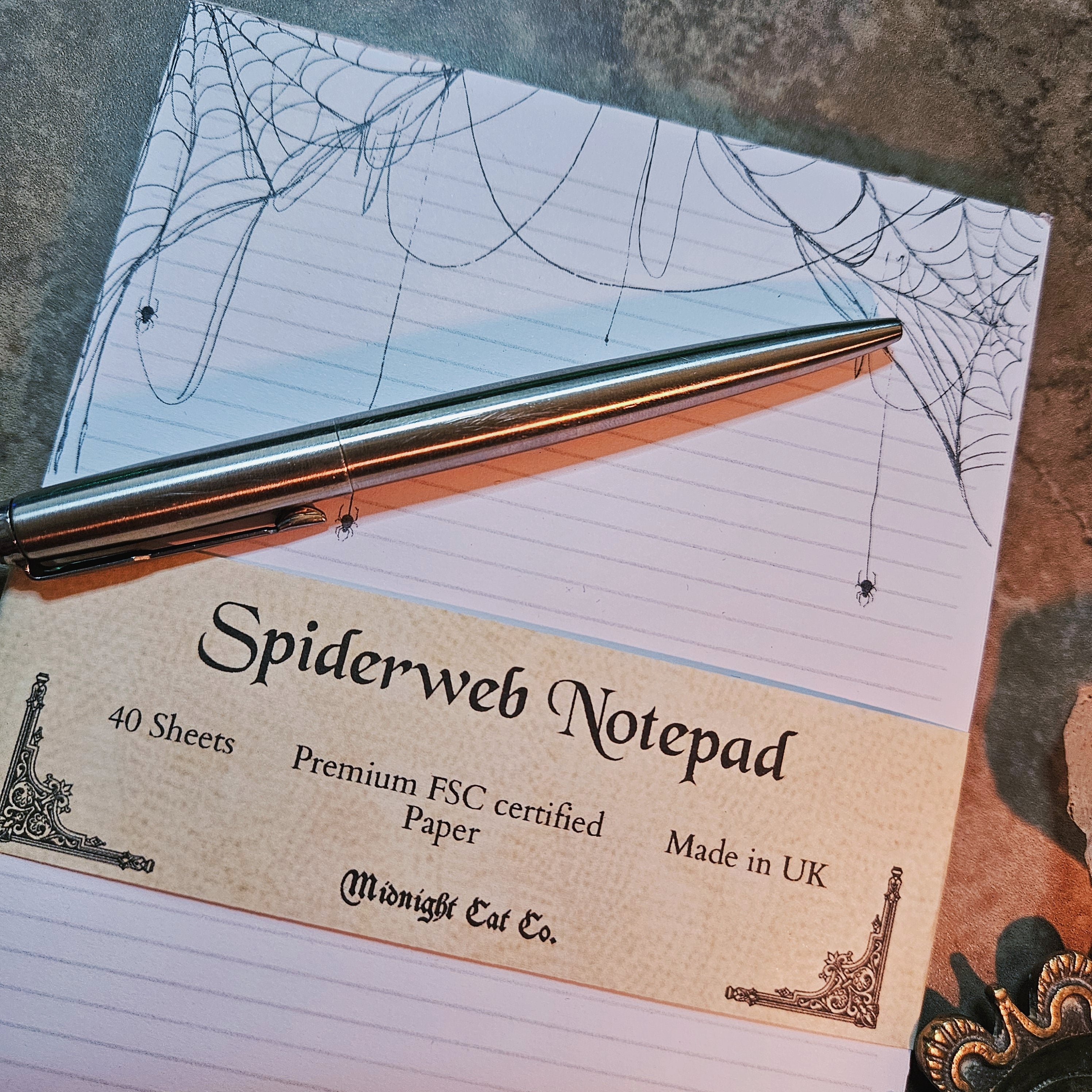 Spiderweb Gothic B6 Notepad
