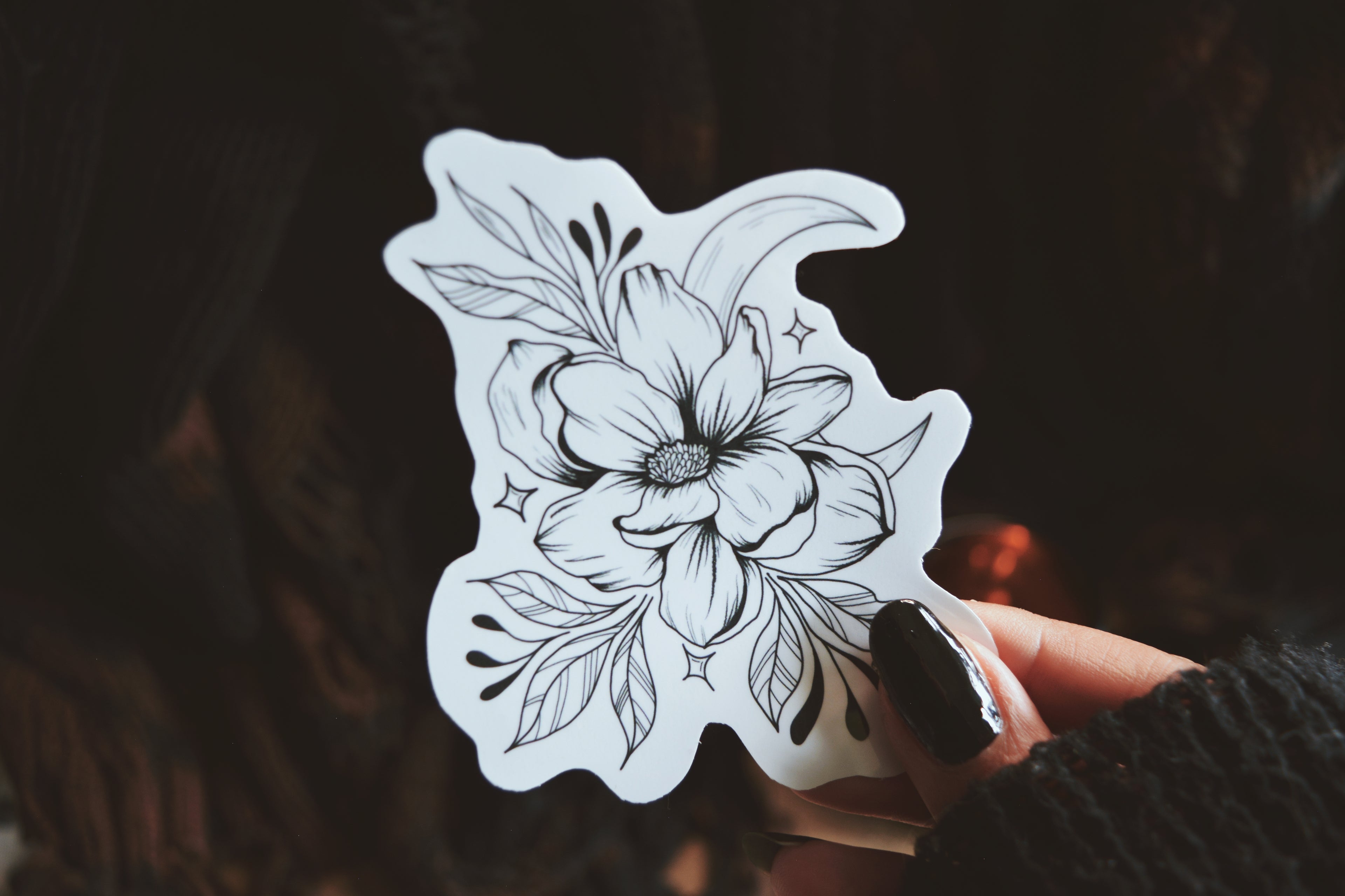 Floral Moon Sticker