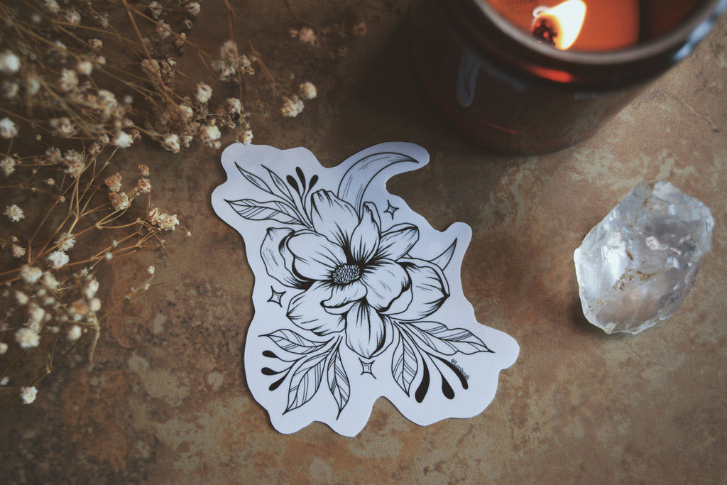 Floral Moon Sticker