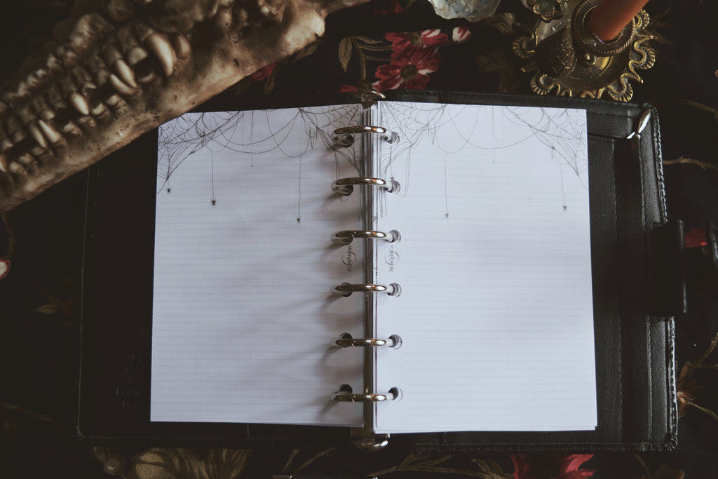 Spiderweb Notepaper | Midnight Cat Co.