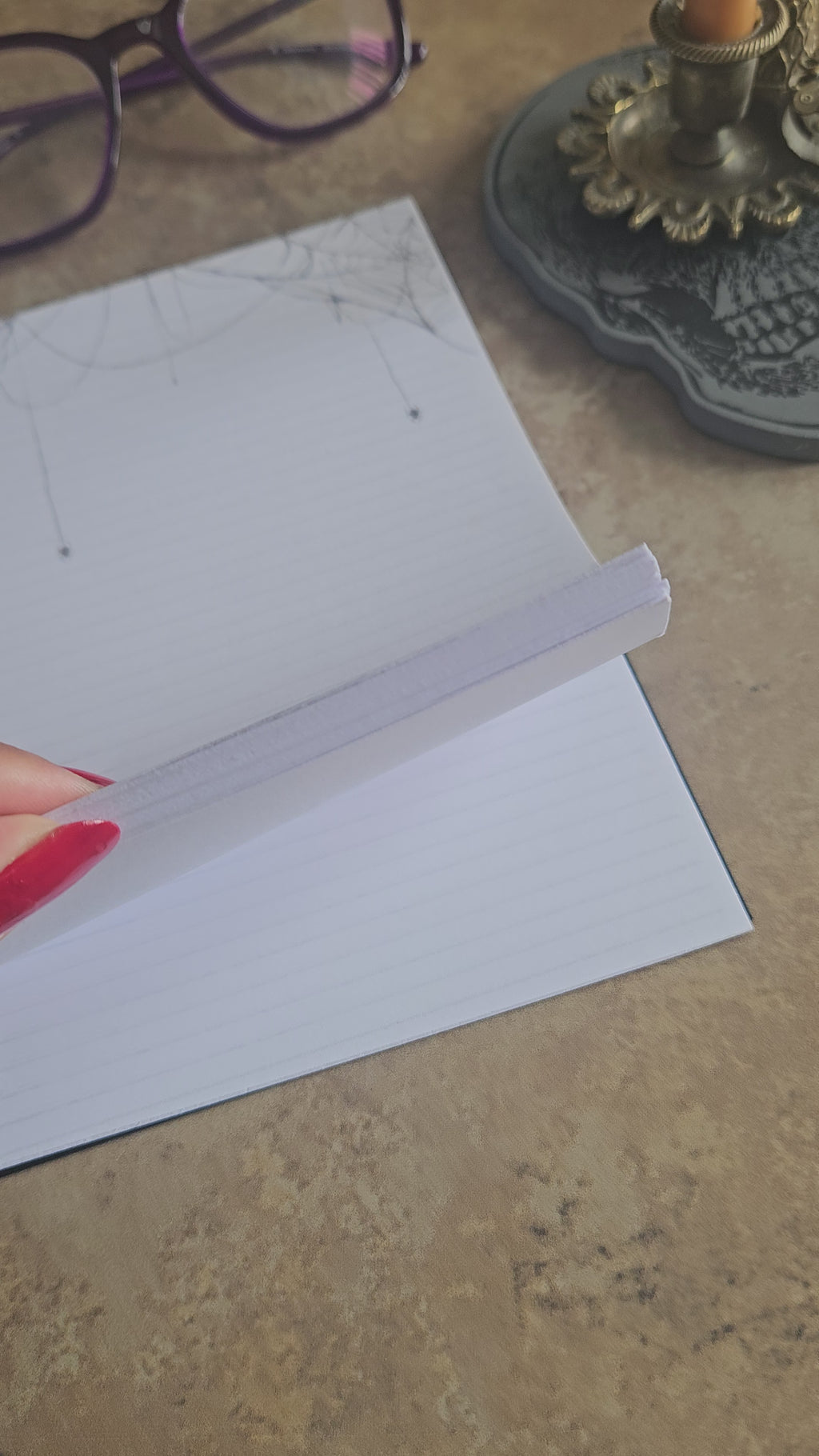 Spiderweb Gothic B6 Notepad